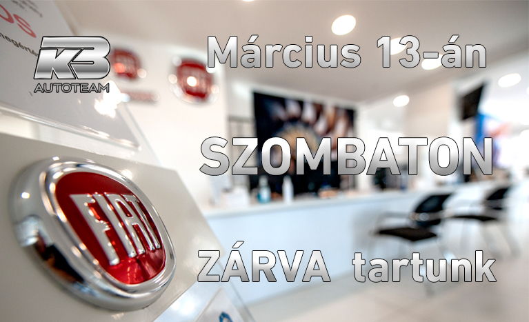 Március 13-án, szombaton zárva tartunk